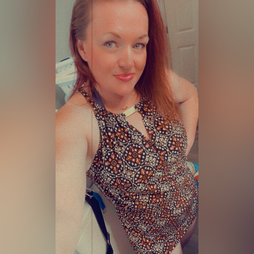 MICHAEL Michael Kors Geometric Black and Tan Tunic